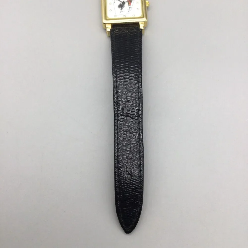 Black Jack Watch 25mm Women Gold Tone Gambling Cards Leather Band New Battery - Picture 7 of 14